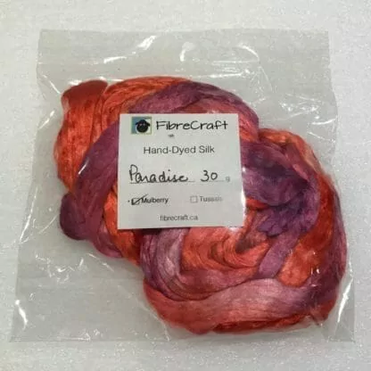 Mulberry silk roving in package.