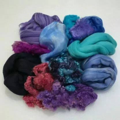 Nuno Felted Scarf Kit materials.