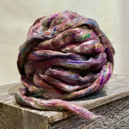 A ball of silk fibres.