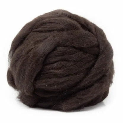Natural, un-dyed, Alpaca fleece roving - Dark Brown