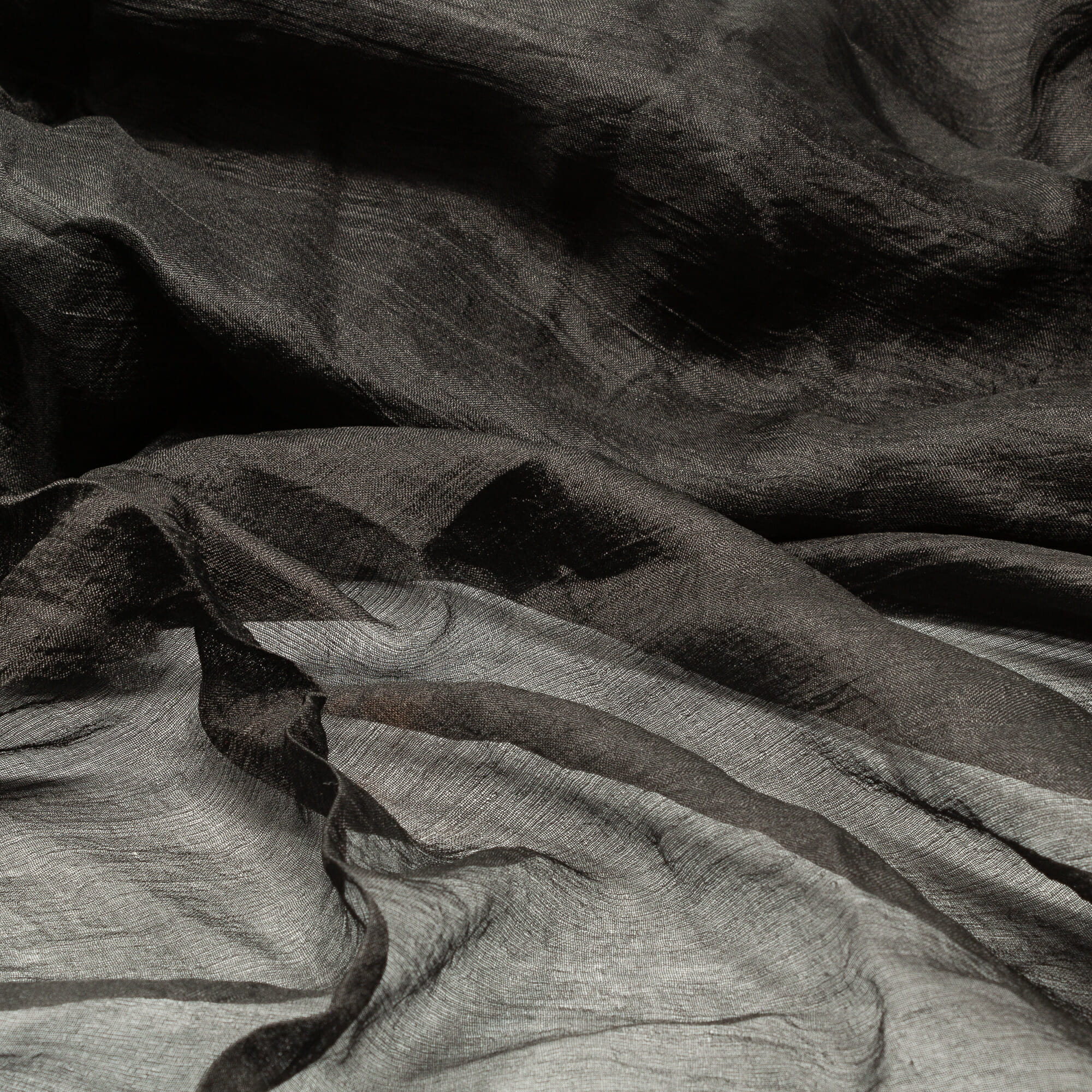 Margilan Silk - Gauze - 90 cm Wide - Black - By The Metre