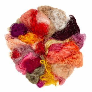 Recycled Sari Silk Fibre in Warm Tones - Product Image