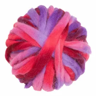Product photo of Merino Accent roving in the "Berry" colour-way.
