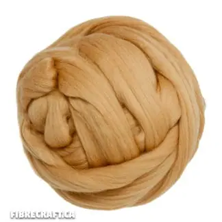 Caramel merino wool roving for wet felting and needle felting projects