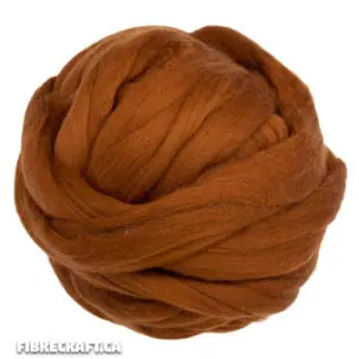Sienna merino wool roving for wet felting and needle felting projects
