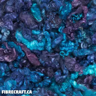 Border Leicester wool locks hand-dyed abyss - curly lustrous fibre for felting spinning