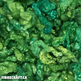 Border Leicester wool locks hand-dyed emerald - curly lustrous fibre for felting spinning