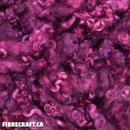 English Leicester wool locks hand-dyed royal plum - curly lustrous fibre for felting spinning