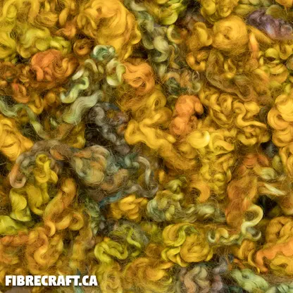 Lincoln wool locks hand-dyed harvest moon - curly lustrous fibre for felting spinning
