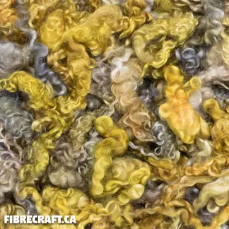 Teeswater wool locks hand-dyed tarnished gold - curly lustrous fibre for felting spinning