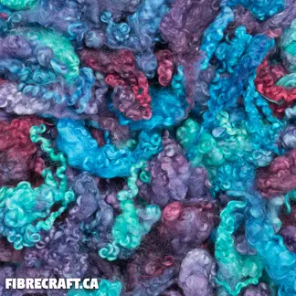 Border Leicester wool locks hand-dyed Aurora Borealis - curly lustrous fibre for felting spinning