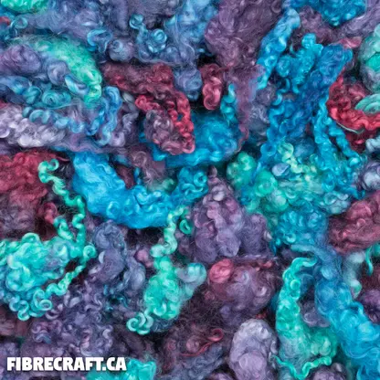 Border Leicester wool locks hand-dyed Aurora Borealis - curly lustrous fibre for felting spinning