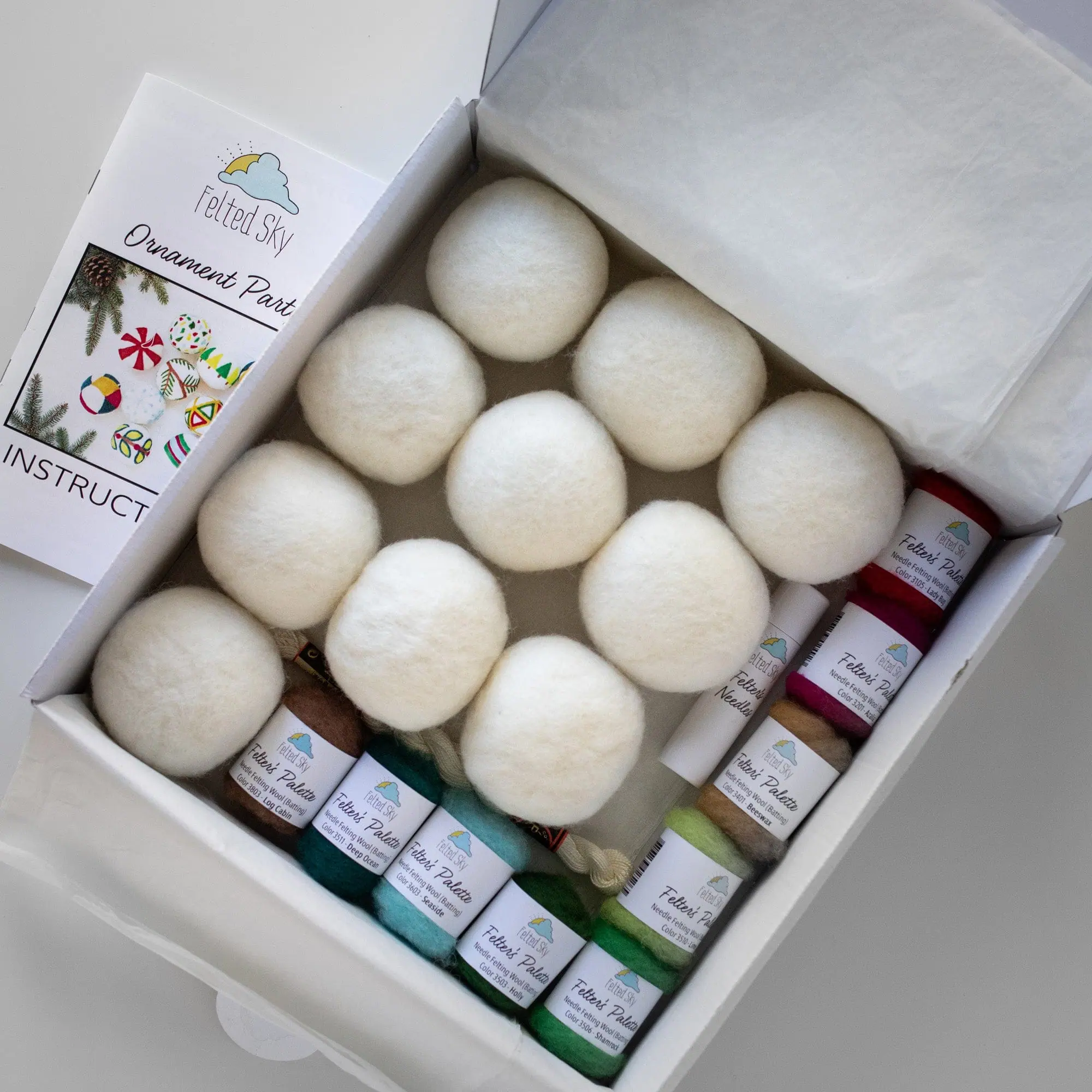 Felted Sky - Christmas Ornament Party Needle Felting Kit - Image 3